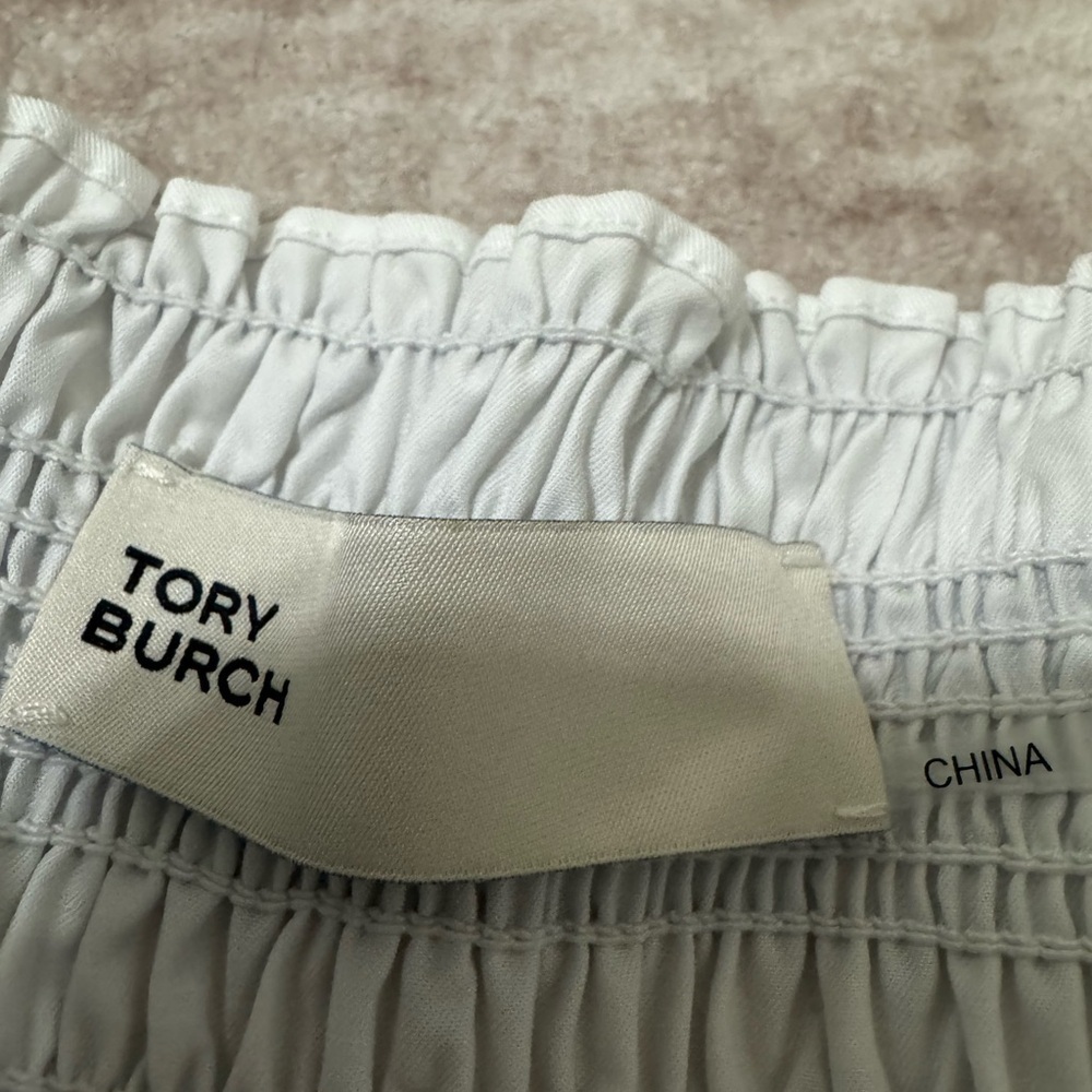 Tory Burch smocked white cotton skirt size small - Picture 3 of 4